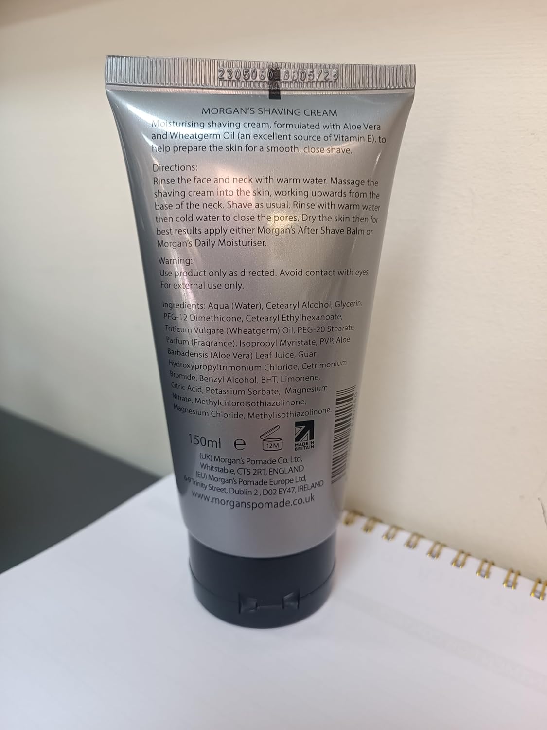 Morgan's Pomade Shaving Cream - Minimizes Razor Burn & Softens Facial Hair | 5.2 Fl Oz with Aloe Vera & Vitamin E
