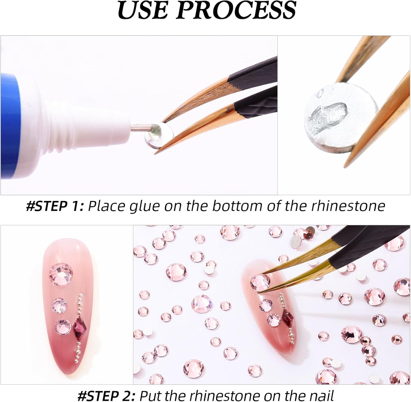 Pink Flatback Rhinestones - Glass Nail Art & Craft Gems | SS20, 2880pcs, 4.6-4.8mm