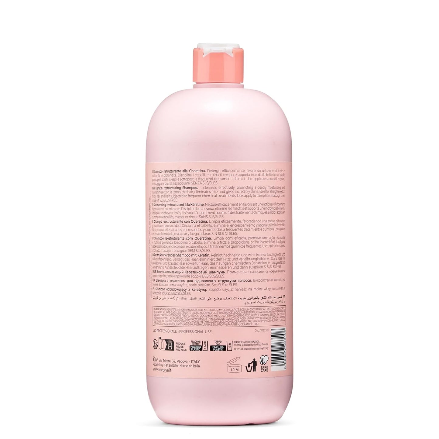 Inebrya Ice Cream Keratin Shampoo - Moisturizing for Dry, Damaged Hair | 33.8 oz.