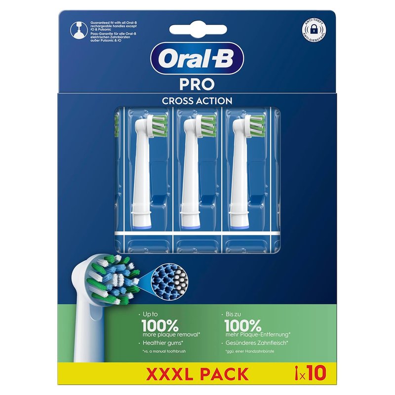 Oral-B Pro Cross Action Replacement Brush Heads - 10 Pack