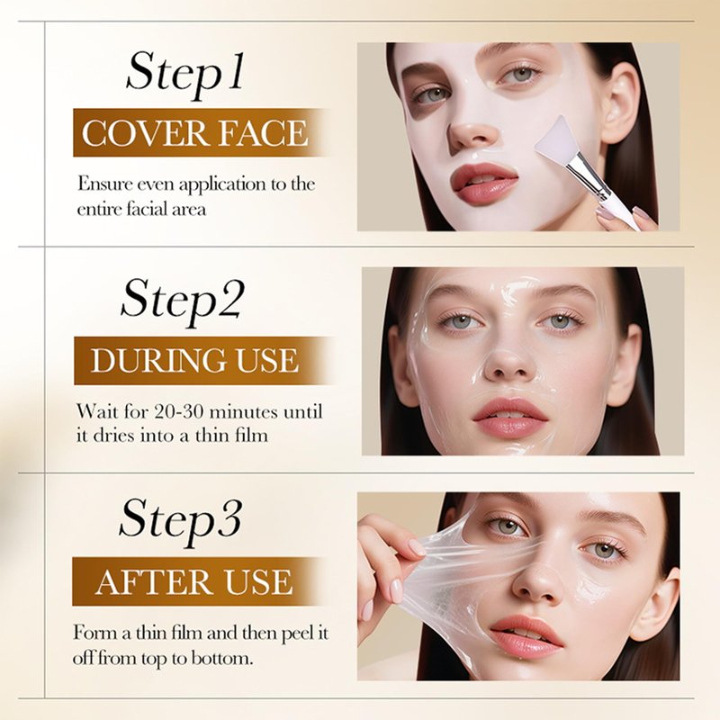 DLZZRS Rice Raw Pulp Peel-Off Mask, Purifying Pores Peel-Off Mask, Deeply Clean & Controls Oil, Removes Blackheads, Purifies Pores Delicate Facial Skin, Hydrolyzed Rice extract, 1.76 oz.
