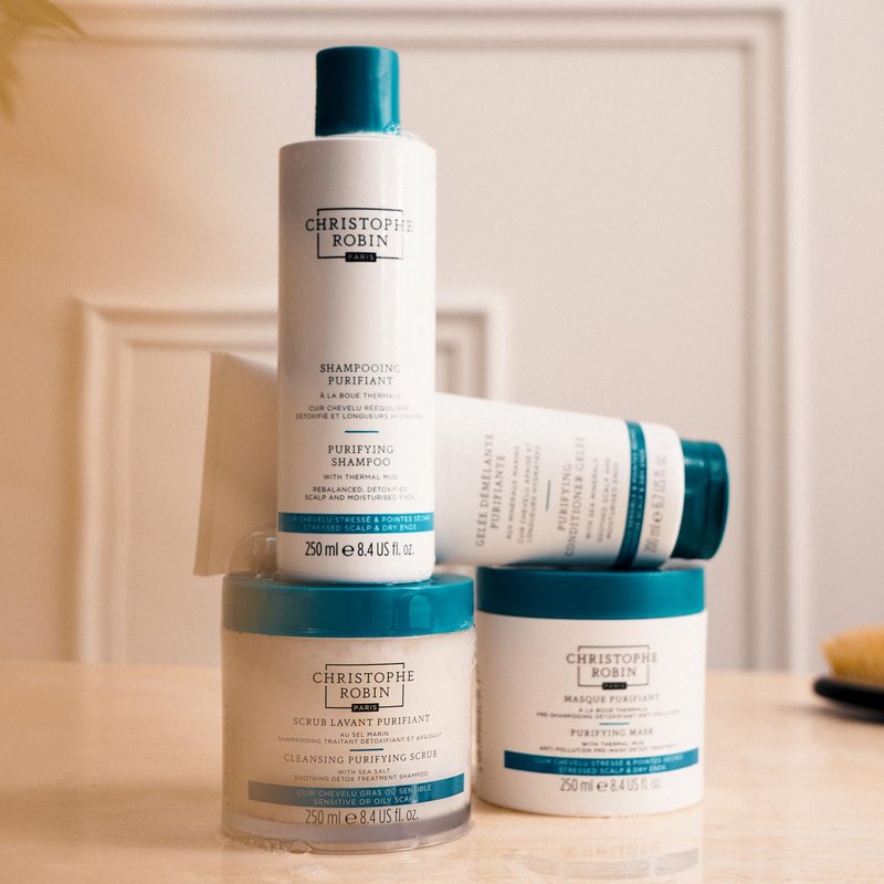 Christophe Robin Purifying Scalp Scrub with Sea Salt – Deep-Cleansing Detox Treatment for Oily Roots & Sensitive Scalps, Removes Build-Up & Soothes Irritation – 250ml
