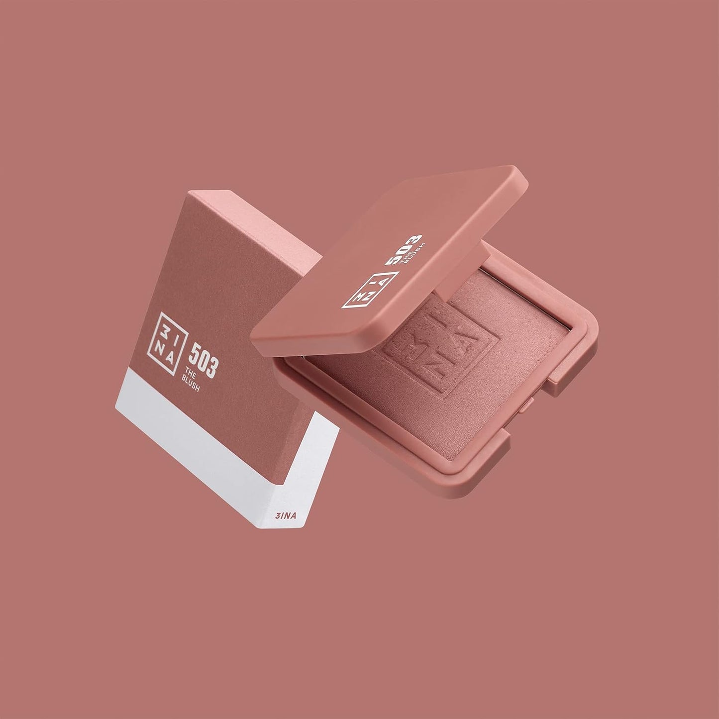 3INA Blush - Natural Light Mineral Powder for Cheeks - Pigmented, Long-Lasting Formula | Easy to Blend, 0.26 oz
