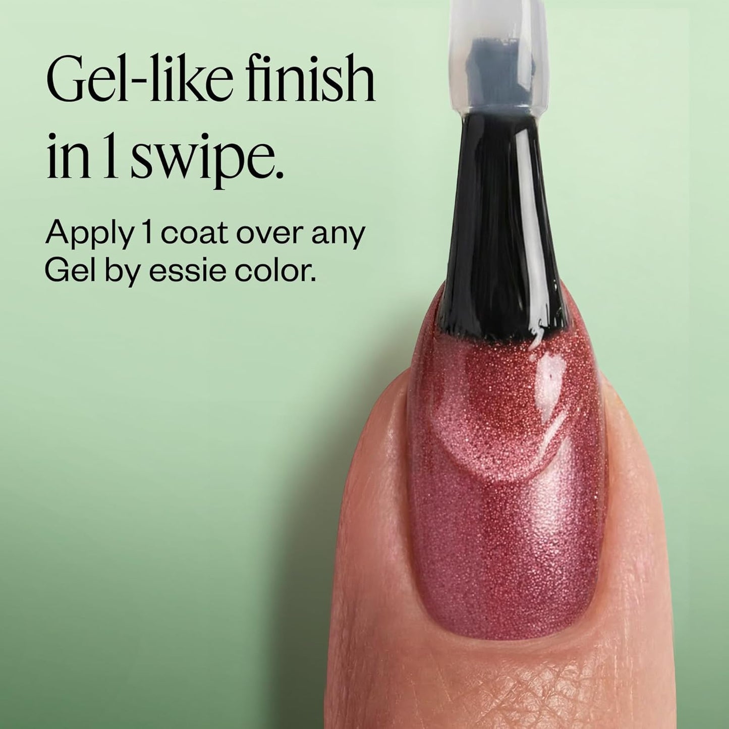 Essie Gel Couture Nail Polish - Vegan Metallic Glaze Top Coat | Blushed Metal, 0.46 Fl Oz