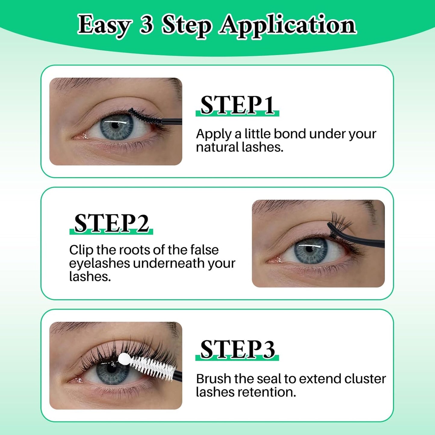 Lash Clusters Kit - Wispy Eyelash Extensions with Bond, Seal & Tools | 1170 Pcs, 7 Boxes