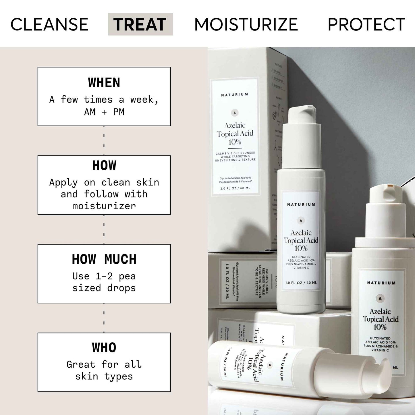 Naturium Azelaic Topical Acid 10%, Face & Skin Care Beauty Treatment with Niacinamide & Vitamin C, 1 oz