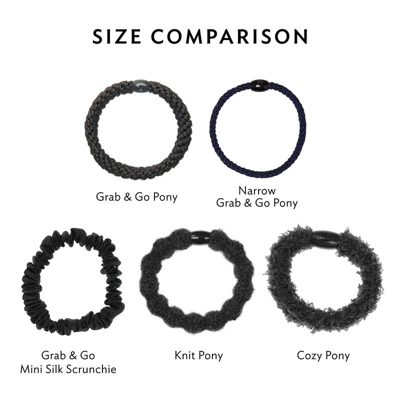 L. Erickson Hair Ties for Thick Hair, Grab & Go Pony Tube 15 Pack Neutral Tones - No-Crease Damage-Free Bands with Strong Hold for Women & Men, Moss