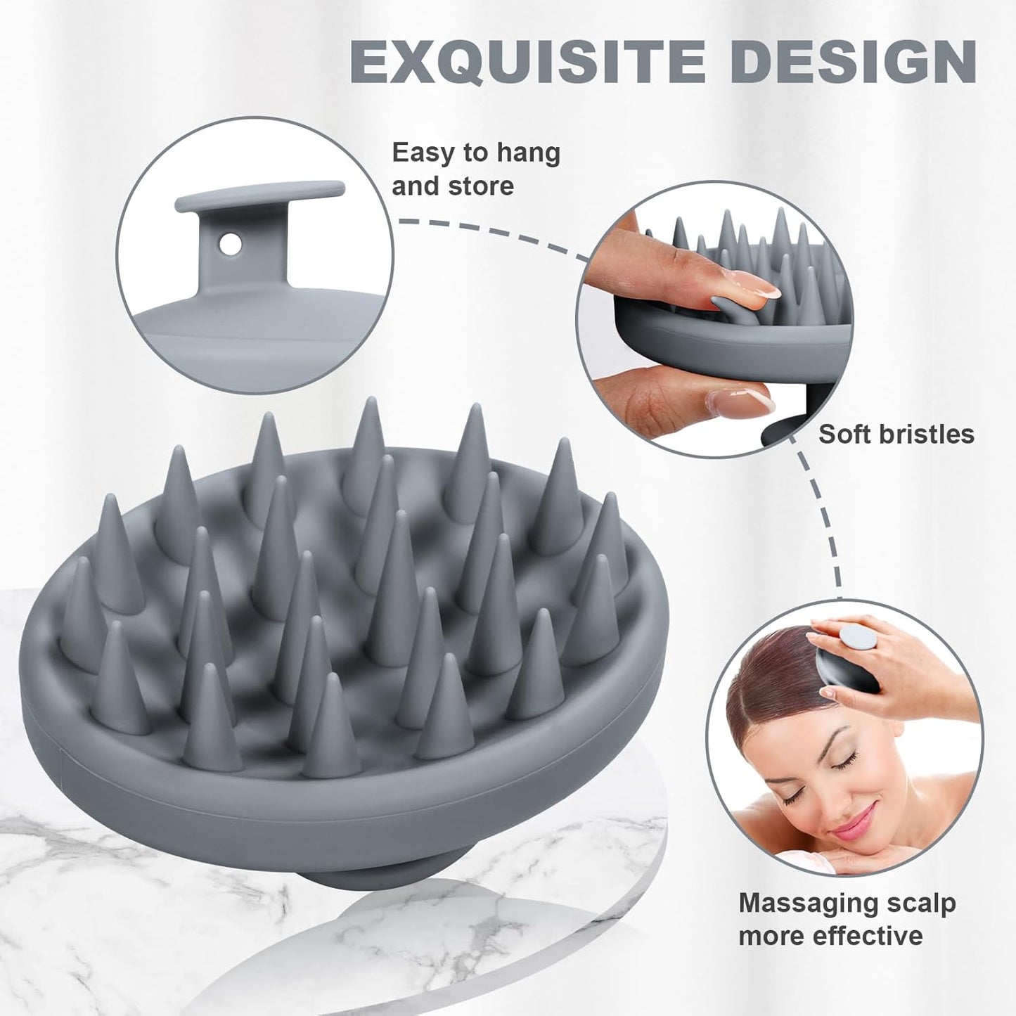 Silicone Scalp Massager, Scalp Scrubber for Hair Growth with Soft Bristles, Scalp Exfoliator Brush Dandruff Removal Shampoo Brush for Wet Dry Scalp Care (Mint Green)