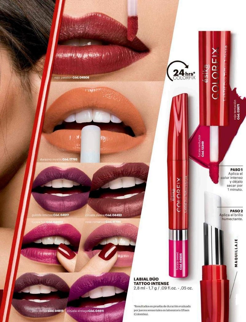 Esika Colorfix Duo Tattoo Intense Lipstick, 24 Hrs Long Lasting High Color Load, Color: Rosa Chic