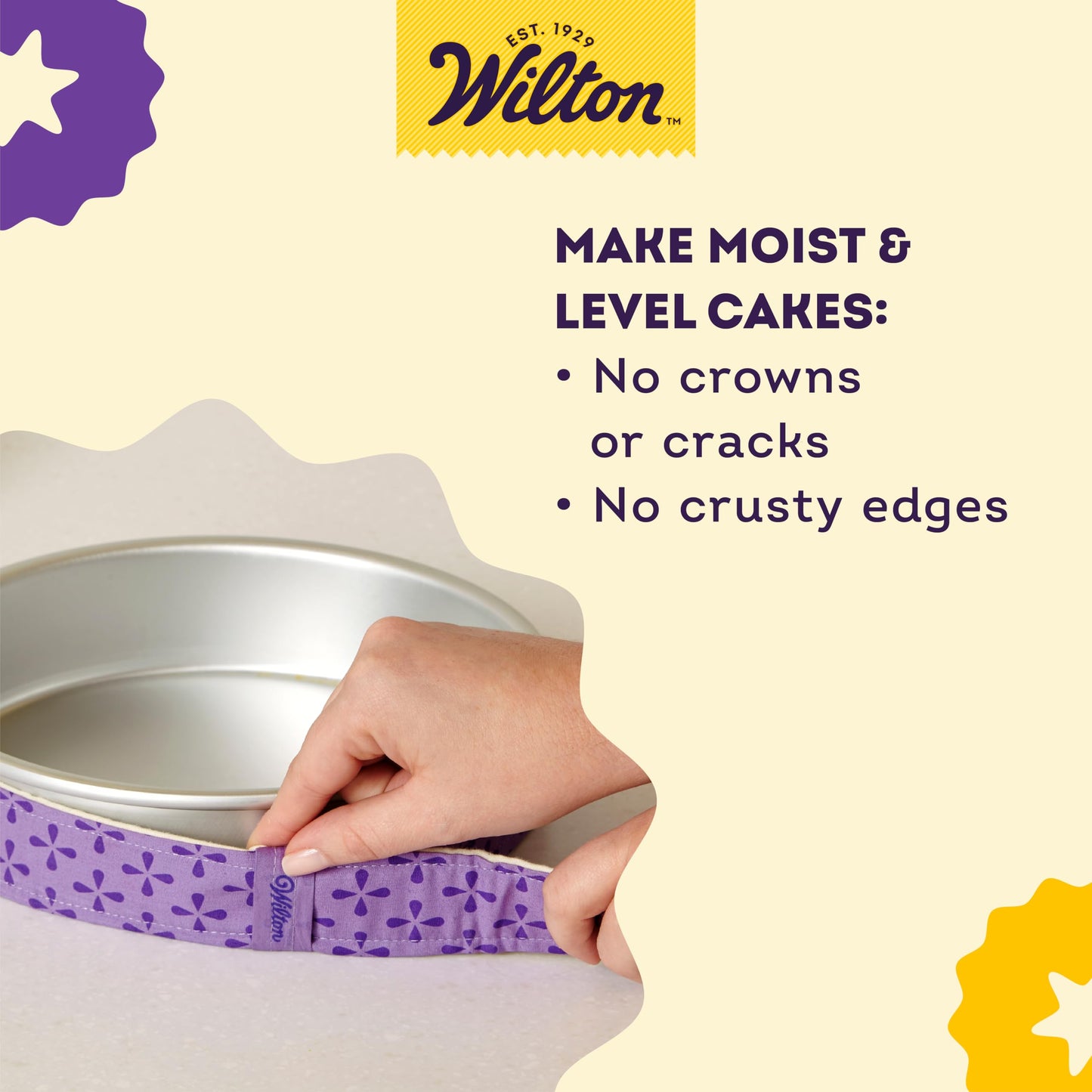 Wilton Bake Even Cake Strips, Prevents Domed Tops & Cracked Edges for Moist, Level Cakes, Fits 8-Inch & 10-Inch Round Cake Pans, 2-Piece Set