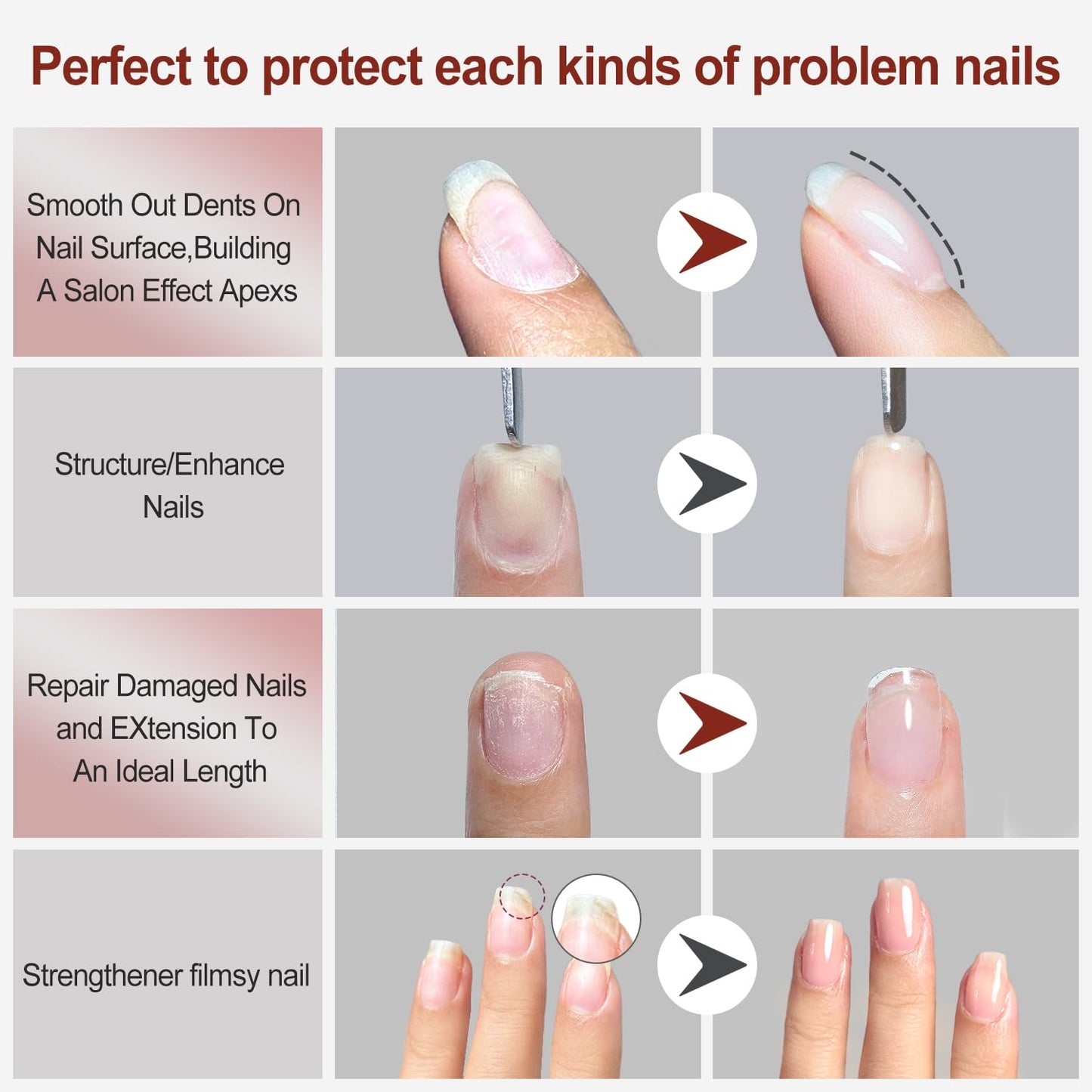 FZANEST Builder Gel Milky White Gel Polish Rubber Base For Nail Strengthener Extension LED Lamp Cured Color Base Nail Polish in Bottle