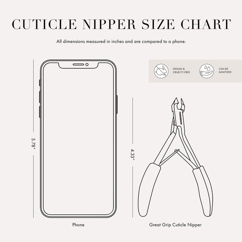 Tweezerman Great Grip Cuticle Nipper (Black/Stainless Steel)