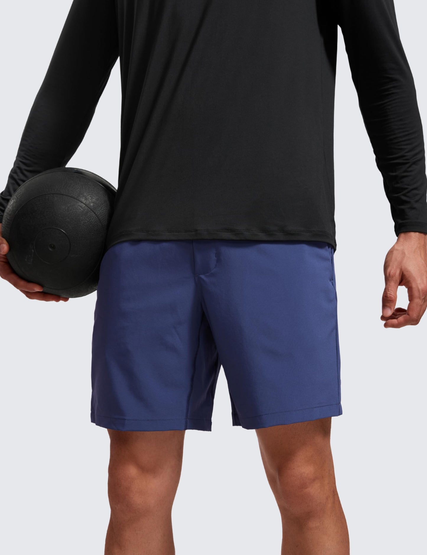 CRZ YOGA Long Sleeve Workout Shirts for Men Lightweight Athletic Gym Running Tops Breathable Casual Tee Shirts Black X-Large