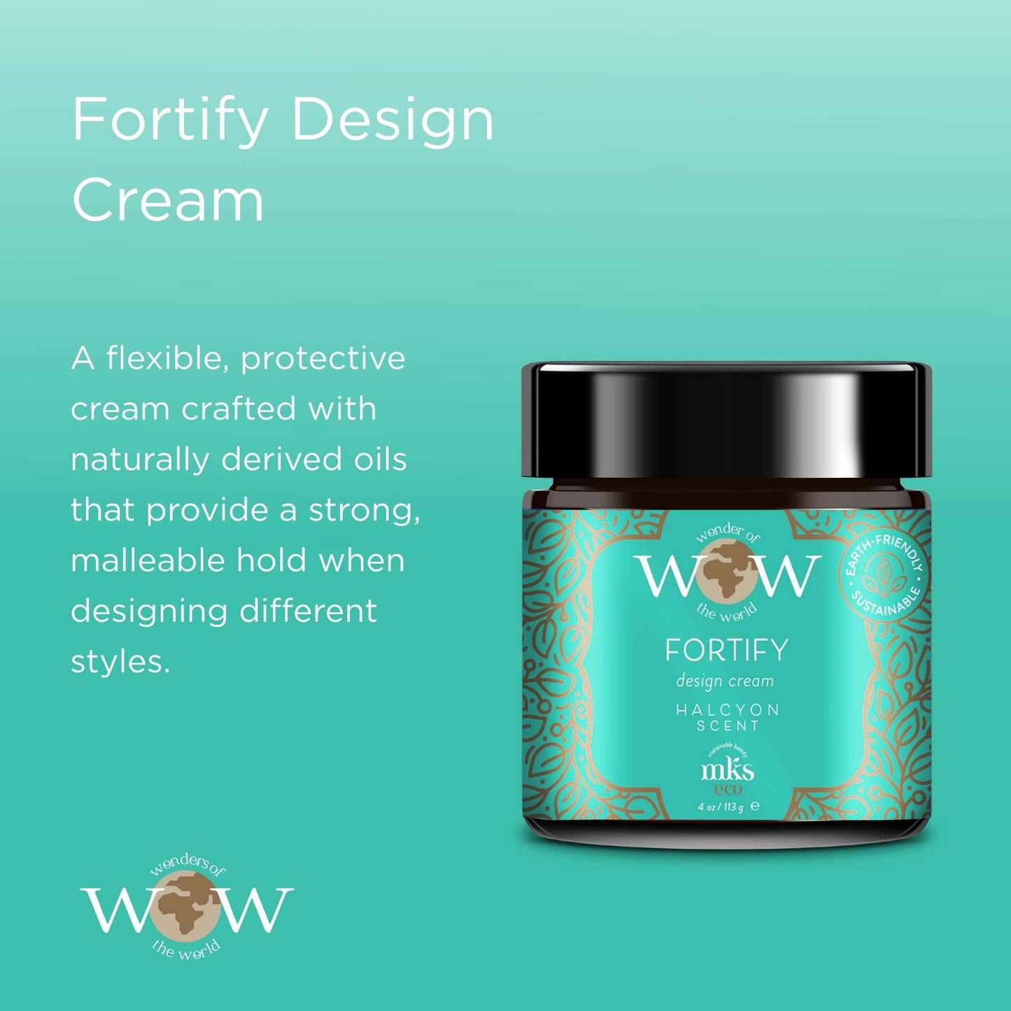 MKS eco WOW Fortify Design Cream, Halcyon Scent - 4 oz - Free From Silicones, Sulfate Cleansers, Parabens, Gluten, Mineral Oil & Petrolatum - Vegan, Cruelty Free
