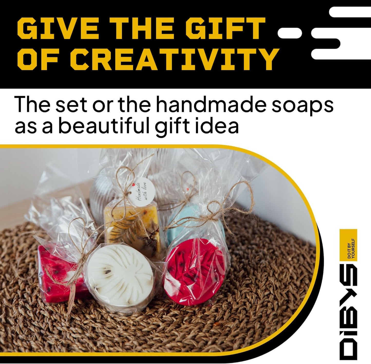 DIBYS Soap Making Kit with SLS-Free Glycerin Soap Base – DIY Melt and Pour Soap Kit, Essential Oils, Colorants, Silicone Mold & Ingredients, Homemade Soap Kit for Beginners