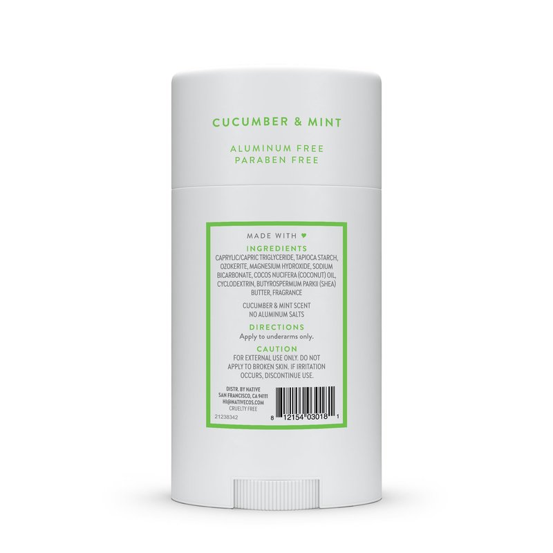 Native Deodorant Contains Naturally Derived Ingredients, 72 Hour Odor Control, Deodorant for Women and Men, Aluminum Free, Cucumber & Mint 2.65oz