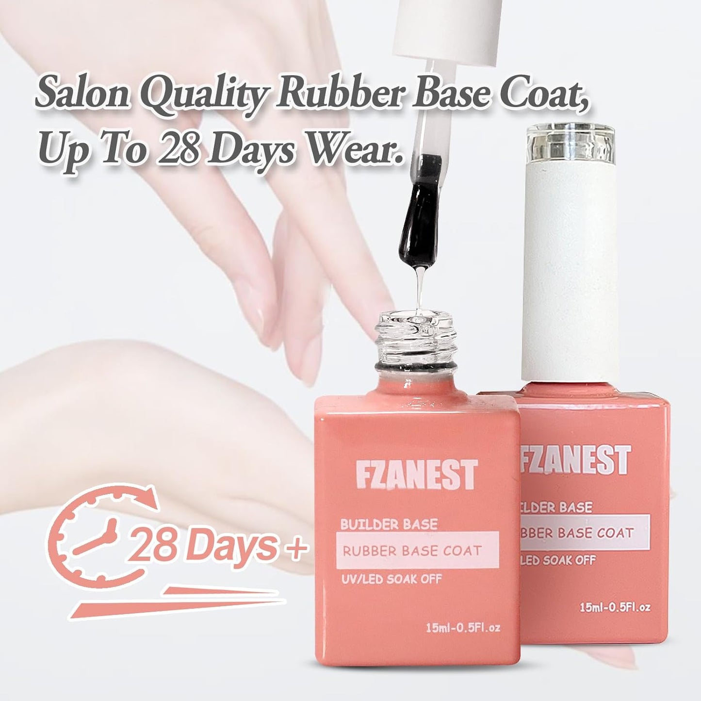 FZANEST Builder Gel Milky White Gel Polish Rubber Base For Nail Strengthener Extension LED Lamp Cured Color Base Nail Polish in Bottle