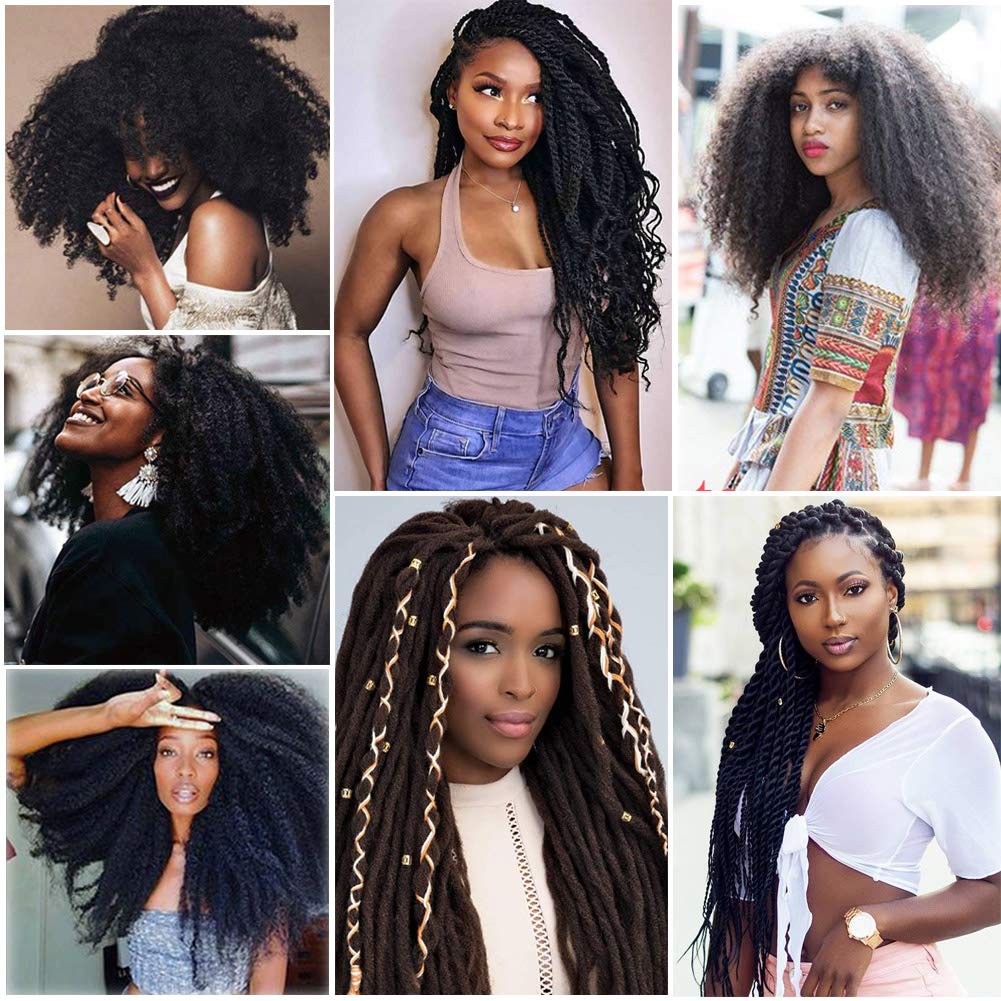Dansama Marley Hair, 24 Inch Marley Twist Braiding Hair, 6 Packs Braiding Hair Extensions (24 Inch (Pack of 6), T30)
