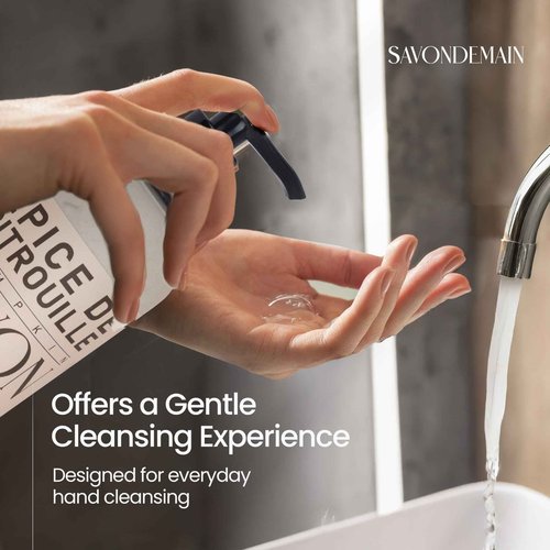 SAVONDEMAIN Liquid Hand Soap, All Natural Hand Soap Moisturizing Hand Wash for Kitchen and Bathroom, Pumpkin Spice, 8 Fl Oz Pump Bottle (Pack of 2)