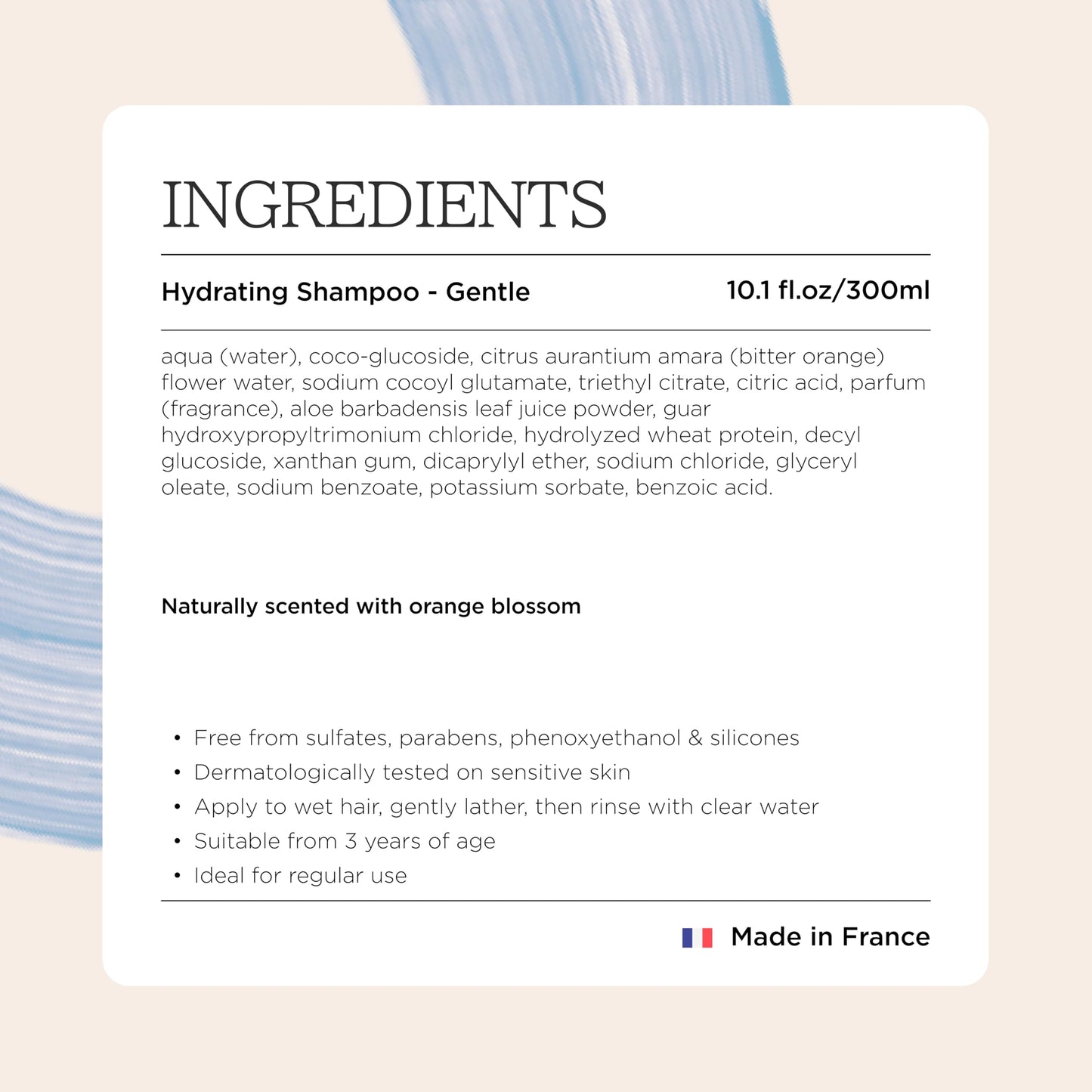 MINOIS PARIS Gentle Kids Shampoo with Aloe Vera & Orange Blossom | Natural Non Toxic Shampoo for Toddler & Children | Hydrating Organic Hair Care | Made in France 10.14 fl oz