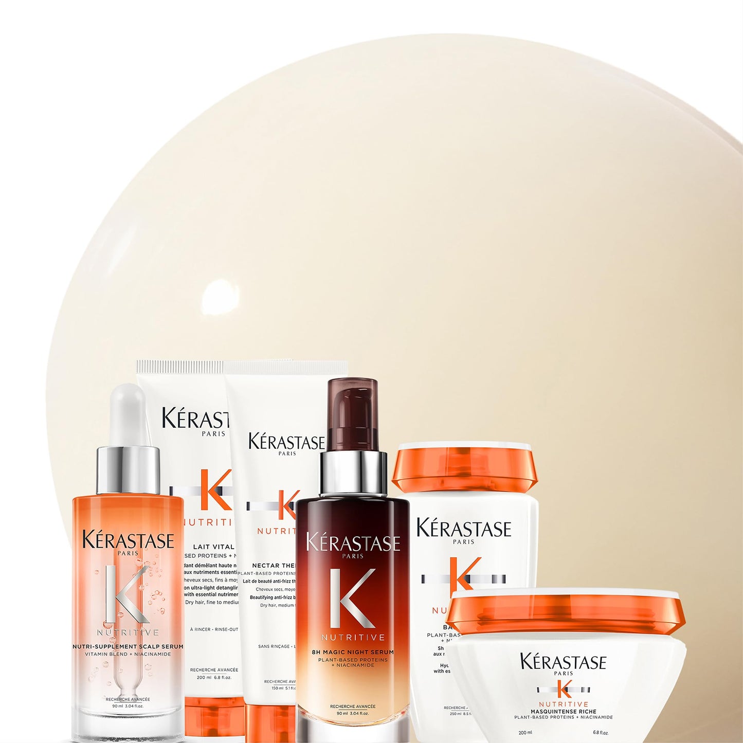 Kerastase Nutritive Lait Vital Hydrating Conditioner For Fine to Medium Dry Hair - Illuminates Shiny Hair and Easily Detangles, With Plant-Based Proteins & Niacinamide, 2.5 Fl Oz, Travel Size