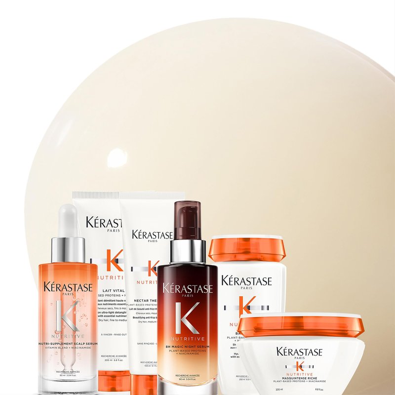 Kerastase Nutritive Lait Vital Hydrating Conditioner For Fine to Medium Dry Hair - Illuminates Shiny Hair and Easily Detangles, With Plant-Based Proteins & Niacinamide, 2.5 Fl Oz, Travel Size