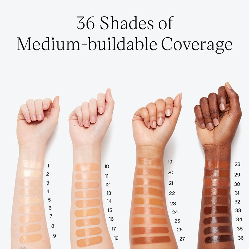 Saie Glowy Super Skin Tint Liquid Foundation - Weightless + Dewy Foundation with Lightweight Medium Coverage - Hydrating Face Makeup + Skin Care Serum Hybrid with Hyaluronic Acid - Shade 8 (1.01 oz)