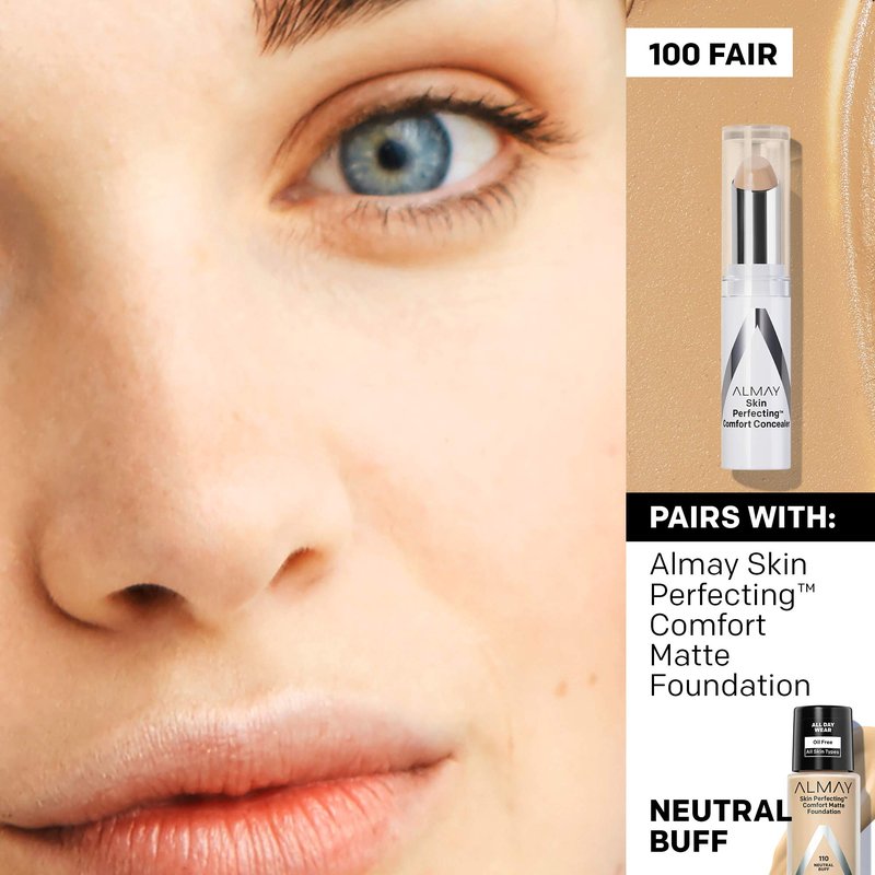 Almay Skin Perfecting Comfort Concealer, Hypoallergenic, Cruelty Free, Fragrance Free, Dermatologist Tested, Fair (Pack of 4)