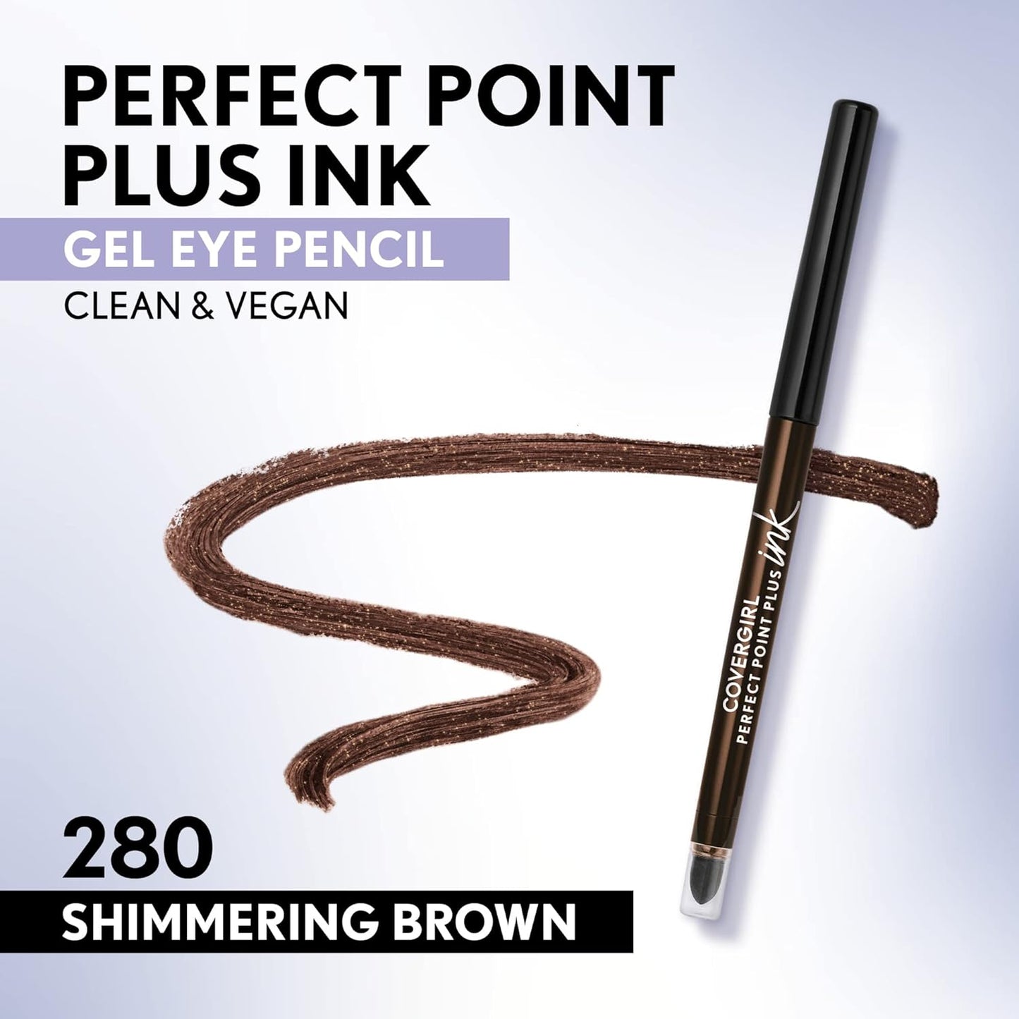COVERGIRL Perfect Point Plus Ink Gel Eye Pencil, Pigmented, Long-Wearing, Vegan Formula, Matte Jet Black 275, 0.01oz