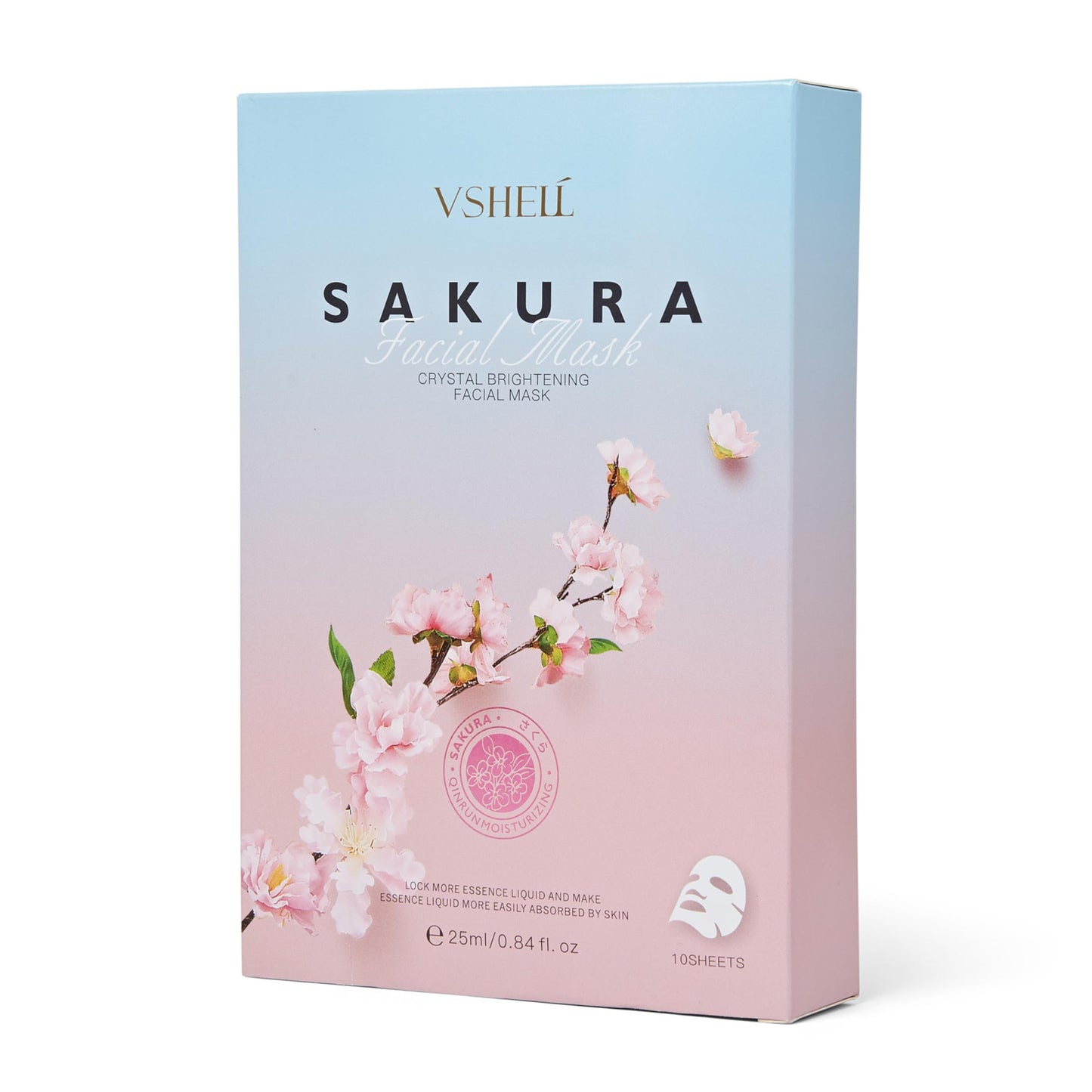 Brightening Face Sheet Mask, Set of 10 - Japanese Hydrating Beauty Skincare with Sakura Extract for Women and Men - Moisturising Anti Aging Facial Treatment - Ideal for Sensitive Skin