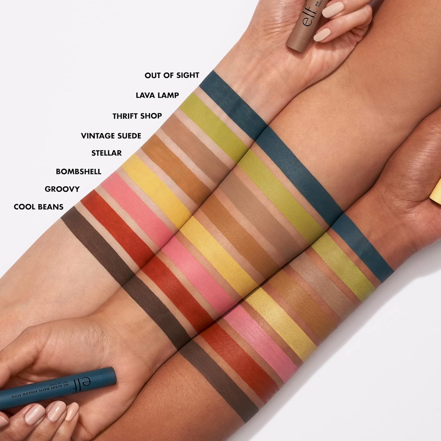 e.l.f. No Budge Matte Shadow Stick - Long-Wear Cream Eyeshadow | Vegan, Crease Resistant, Cool Beans