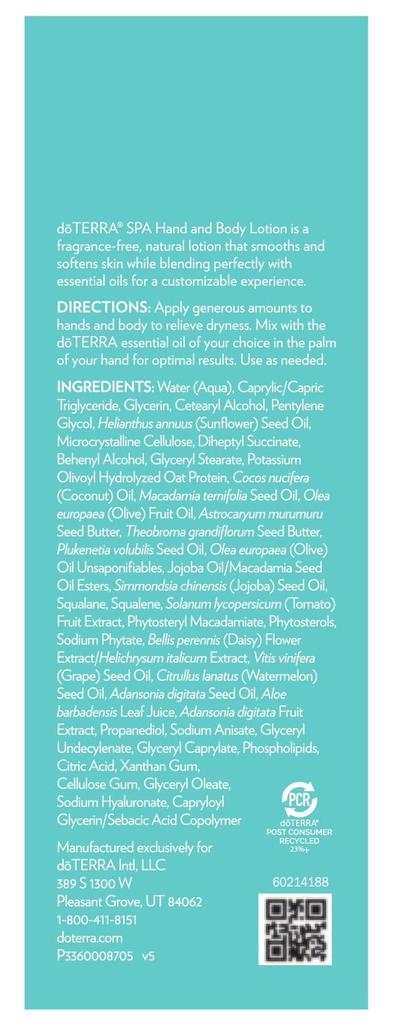 doTERRA SPA Hand & Body Lotion - 6.7 fl oz
