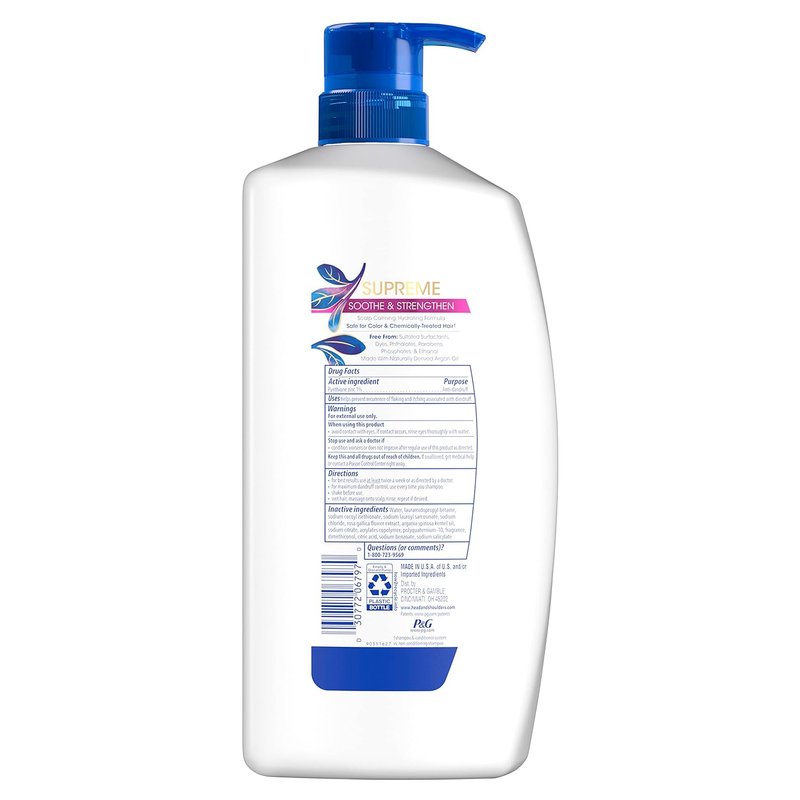 Head & Shoulders Supreme Anti-Dandruff Shampoo - Argan Oil & Rose Essence, 28.2 fl oz | Sulfate-Free, Deep Moisturization