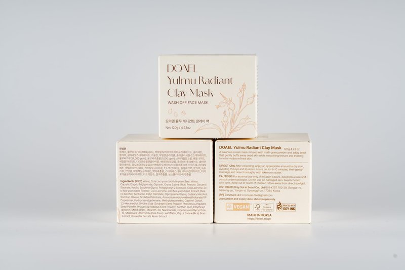 DOAEL Yulmu Radiant Clay Mask 120g 4.23 oz Coix (Job’s Tears) Seed Grain, Removes Blackhead and Whitehead, Pore Care, Dry Skin & Sensitive Skin, Korean Skincare, Vegan Certified,