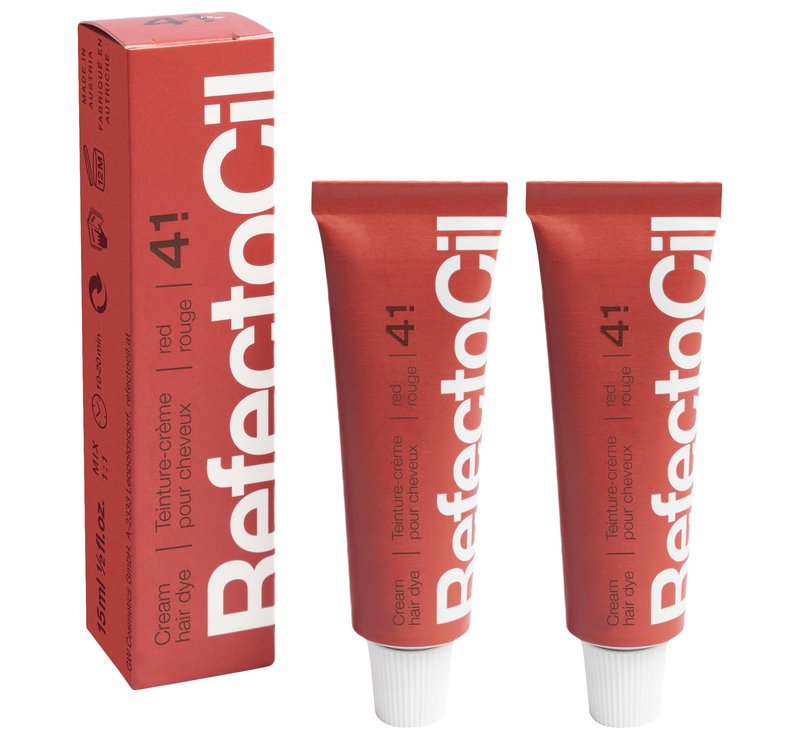 RefectoCil Cream Hair Dye 2-Pack – Professional Hair Tint for Long-Lasting Color – Red (#4.1)