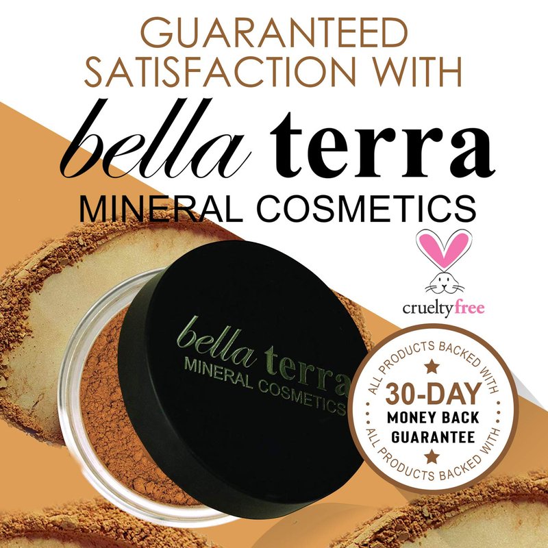 BellaTerra Cosmetics Mineral Powder Foundation – Maple | Deep Warm Undertone | Buildable Matte Mineral Formula for Smooth, Balanced, Long-Lasting Coverage 9g