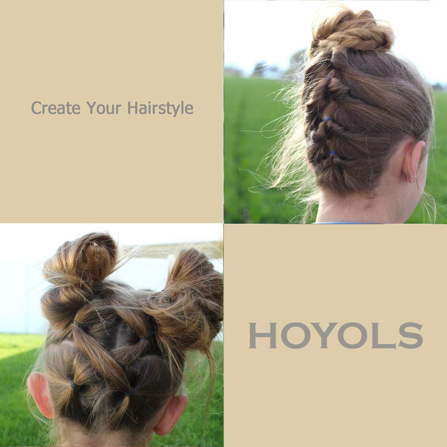HOYOLS 3/4” Inches Black Hair Rubber Bands for Hair Ties Small Mini Elastics Bands Large Braiding Ponytail Holders for Baby Toddler Girls Kids No Damage 600pcs (M) Latex-Free