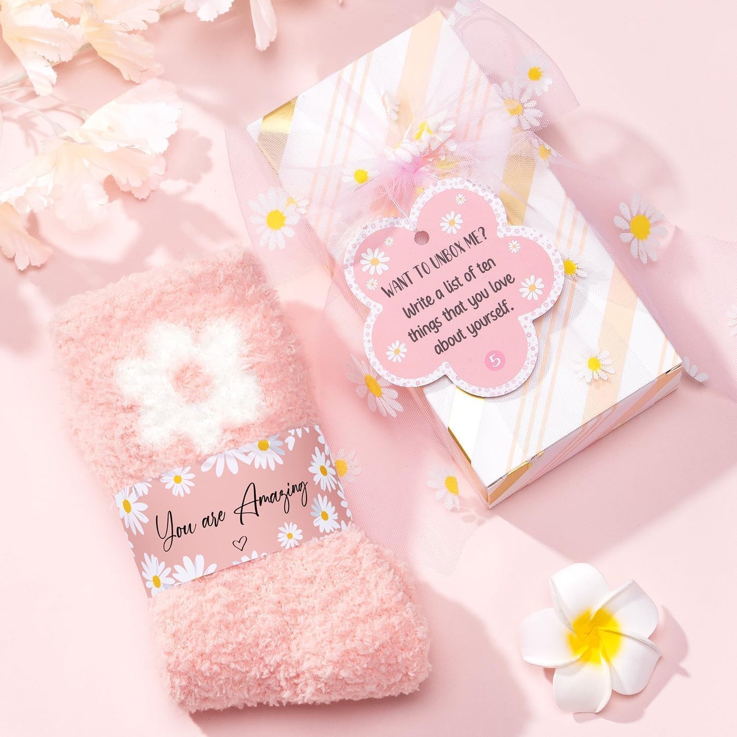 Easter Basket Gifts for Tween & Teen Girls, 8 PCS Birthday Gift Teenage Girl Gifts Trendy Stuff w/Fun Task Tag Makeup Brushes & Bag, Empower Positive Wrapped Gift Prefilled Stuffers for Daughter Niece