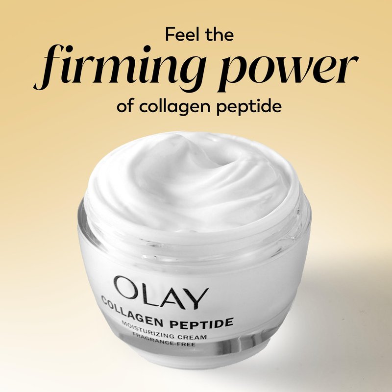 Olay Collagen Peptide Face Moisturizer, Firming Cream for Women, Fragrance-Free, Non-Greasy - Hydrating, Anti-Aging, Anti-Wrinkle, Smooth Fine Lines, Plumping Skin Care - Niacinamide, 1.7 Oz