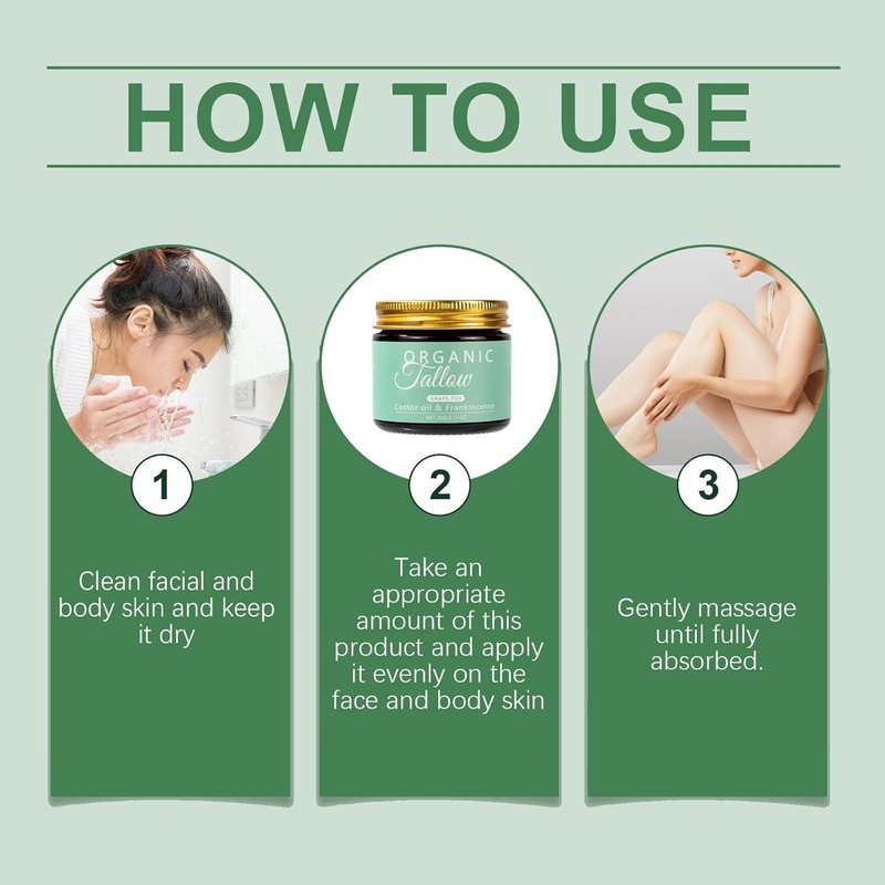 Organic Grass-Fed Beef Tallow Face Moisturizer - Hydrating Balm with Frankincense & Manuka Honey for Sensitive Skin (1)