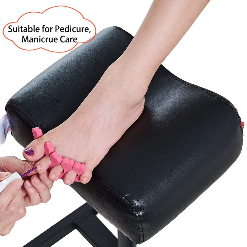 QUEESALN Pedicure Manicure Footrest Adjustable Height Stand Beauty SPA Salon Nail Care Black