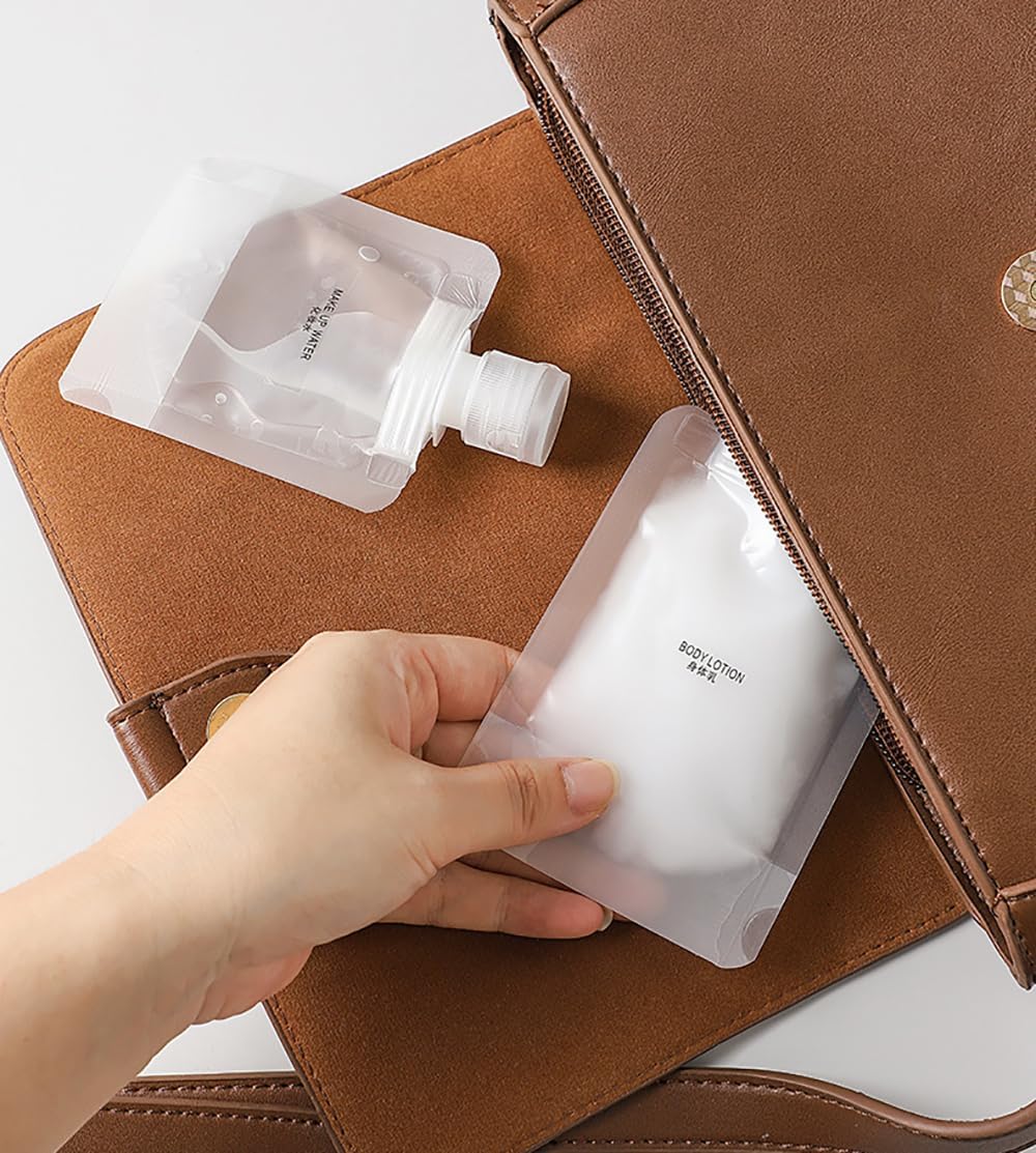 10pcs Travel Pouches for Toiletries, Leak Proof Travel Fluid Makeup Packing Bag, TSA Approved Squeeze Pouches Travel Liquid Container, Plastic Pouch for Lotion Shampoo Cream Hand Soap