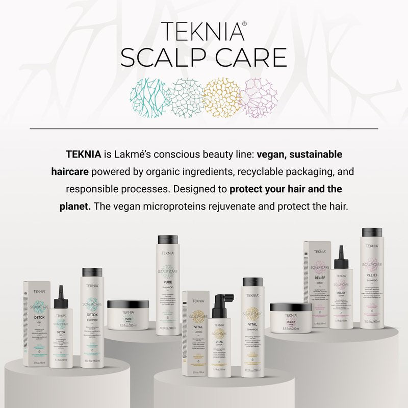 Lakmé Teknia Scalp Care Detox Balance Detoxifying Shampoo, Anti Dandruff Shampoo & Scalp Detox, 10.2 Fl Oz