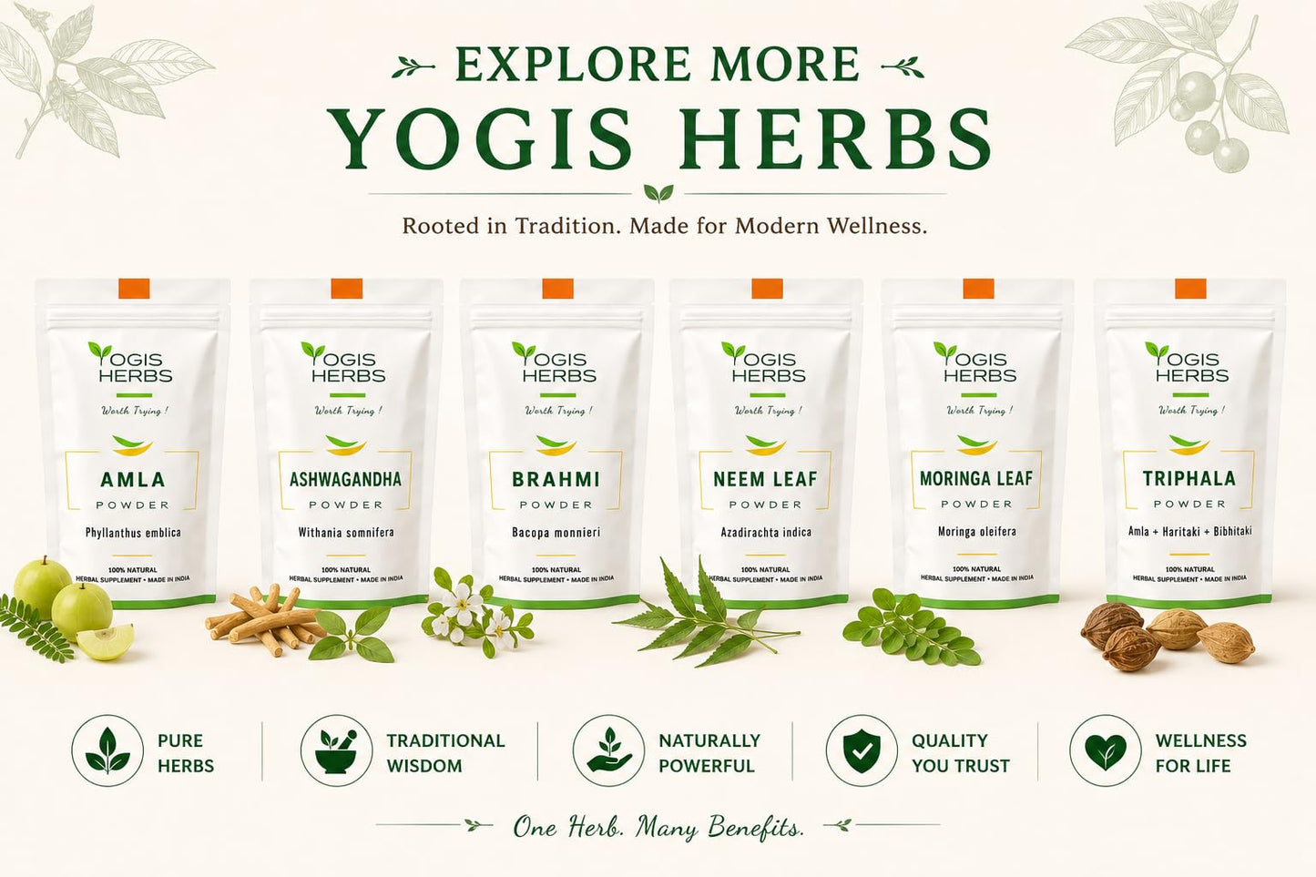 YOGIS HERBS Vilvam Leaf Powder, Bilva (Aegle marmelos/Bael) — Traditional Ayurvedic Herb for Digestive Wellness, Bowel Support & Gut Balance — Stone-Ground Pure Leaf, Single-Ingredient