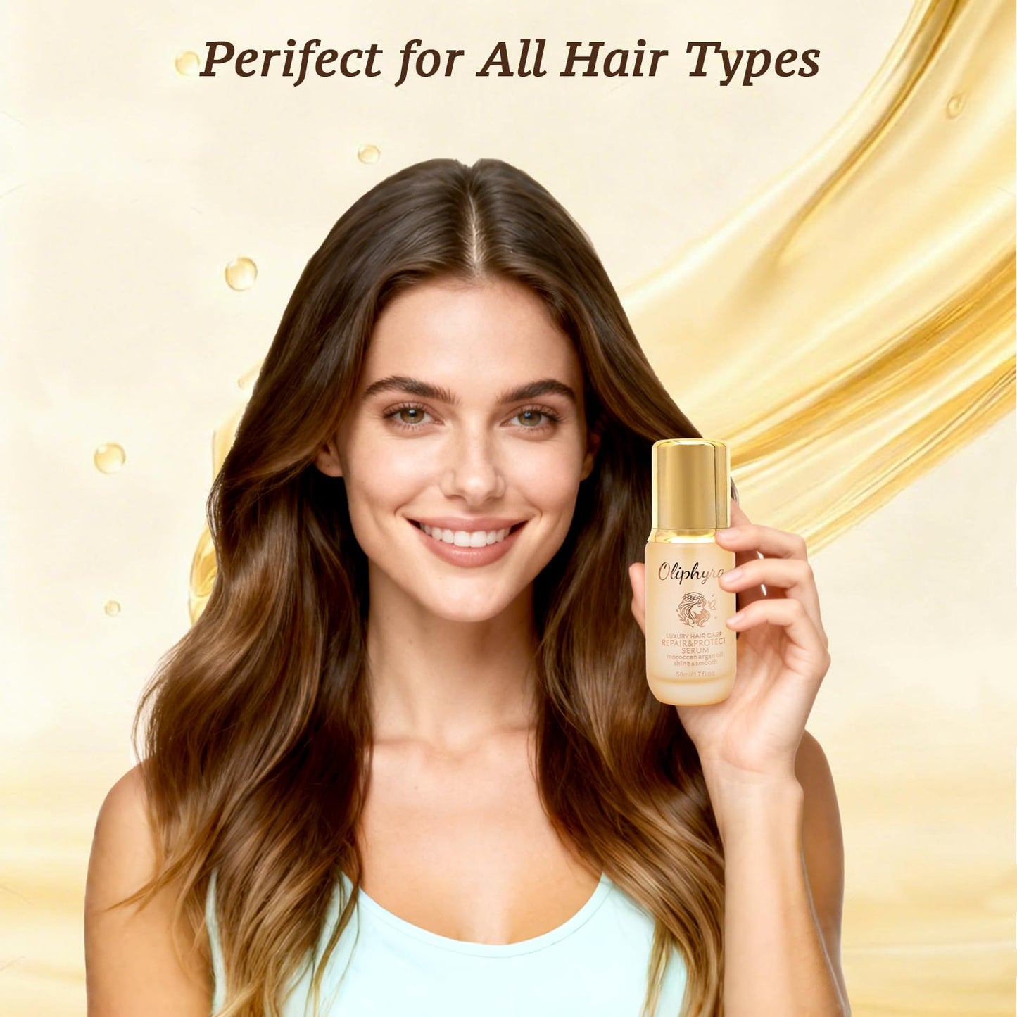 Oliphyra Hair Oil with Argan and Jojoba Seed, Weightless Hair Care Serum for Damage Repair, Frizz, Split Ends & Shine - Heat Protectant Treatment - Paraben, Phthalate & Sulfate Free - 1.7 Fl Oz