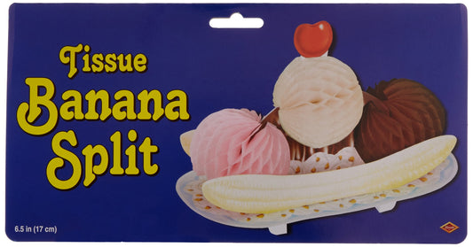 Beistle 1-Pack Tissue Banana Split Party Table Centerpieces, 6-1/2-Inch