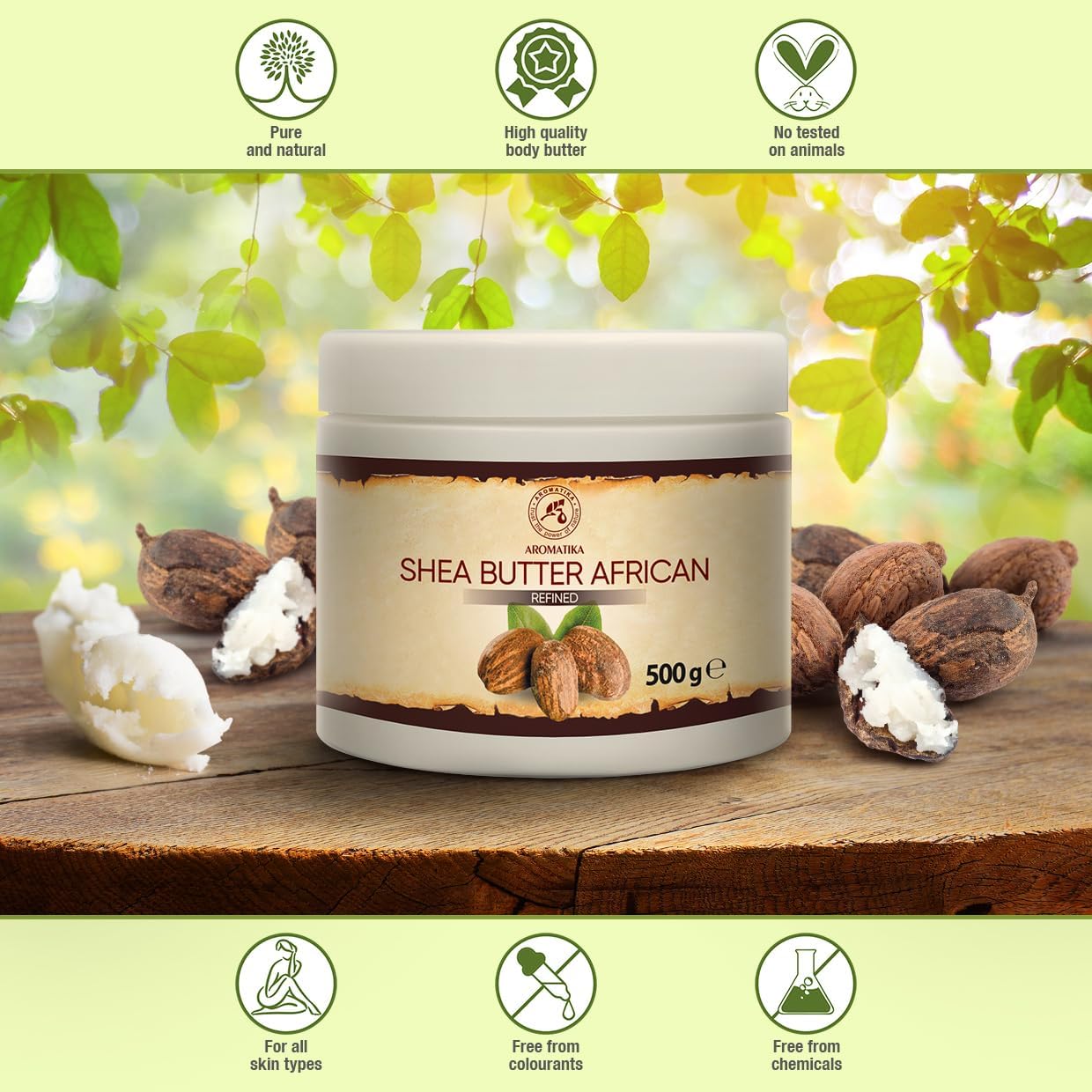 Refined Shea Butter 17.5 Oz | 100% Natural & Pure Body Care - Hair, Face, & Skin Moisturizer