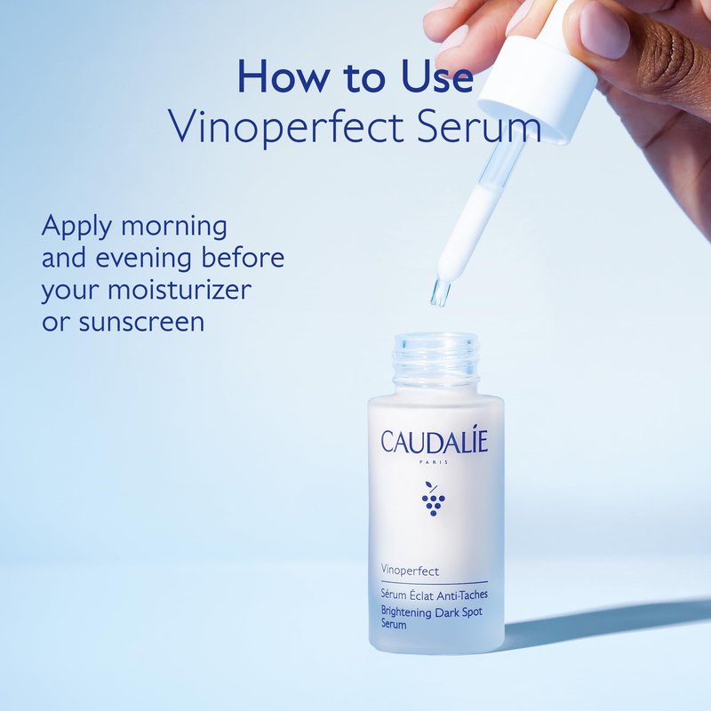 Caudalie Vinoperfect Brightening Dark Spot Serum Vitamin C Alternative - 62x More Effective than Vitamin C with Viniferine for a Visibly Brighter Even Complexion, 30 mL