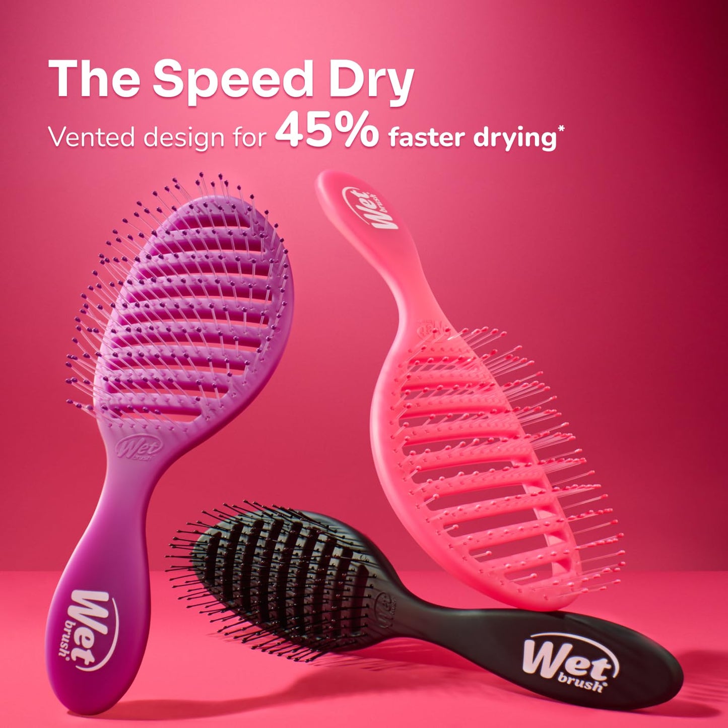 Wet Brush Speed Dry Hair Brush - Pink - Vented Design and Ultra Soft HeatFlex Bristles Are Blow Dry Safe With Ergonomic Handle Manages Tangle and Uncontrollable Hair - Pain-Free