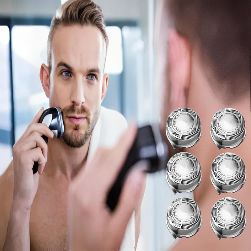 Upgrade HQ8 Replacement Blade for Philipss Norelcos Replacement Razor Blades Aquatec Shavers HQ8 Replacement Razor Blades Compatible with Shavers AT810 AT880 PT720 AT815 HQ8505 Heads, 6PACK